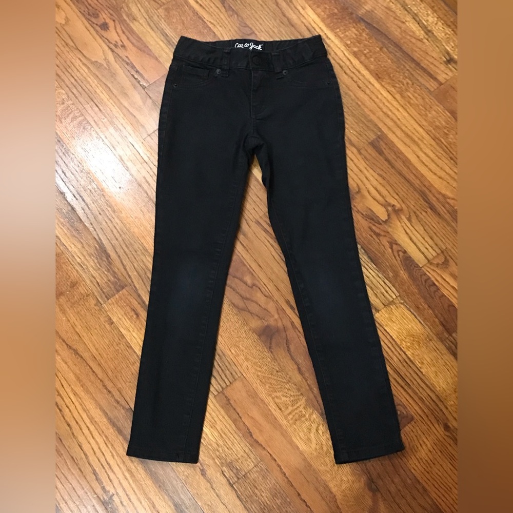 Girls Cat & Jack Super Skinny Denim Black Jean Pants 
Elastic Adjustable Waist